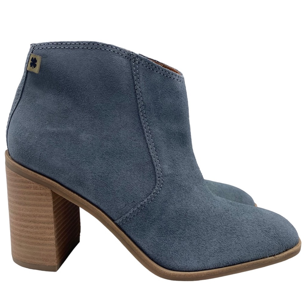 Lucky Brand Boots Pellyon Blue Suede Leather Block Heel Ankle Spring Casual NEW - Picture 2 of 12